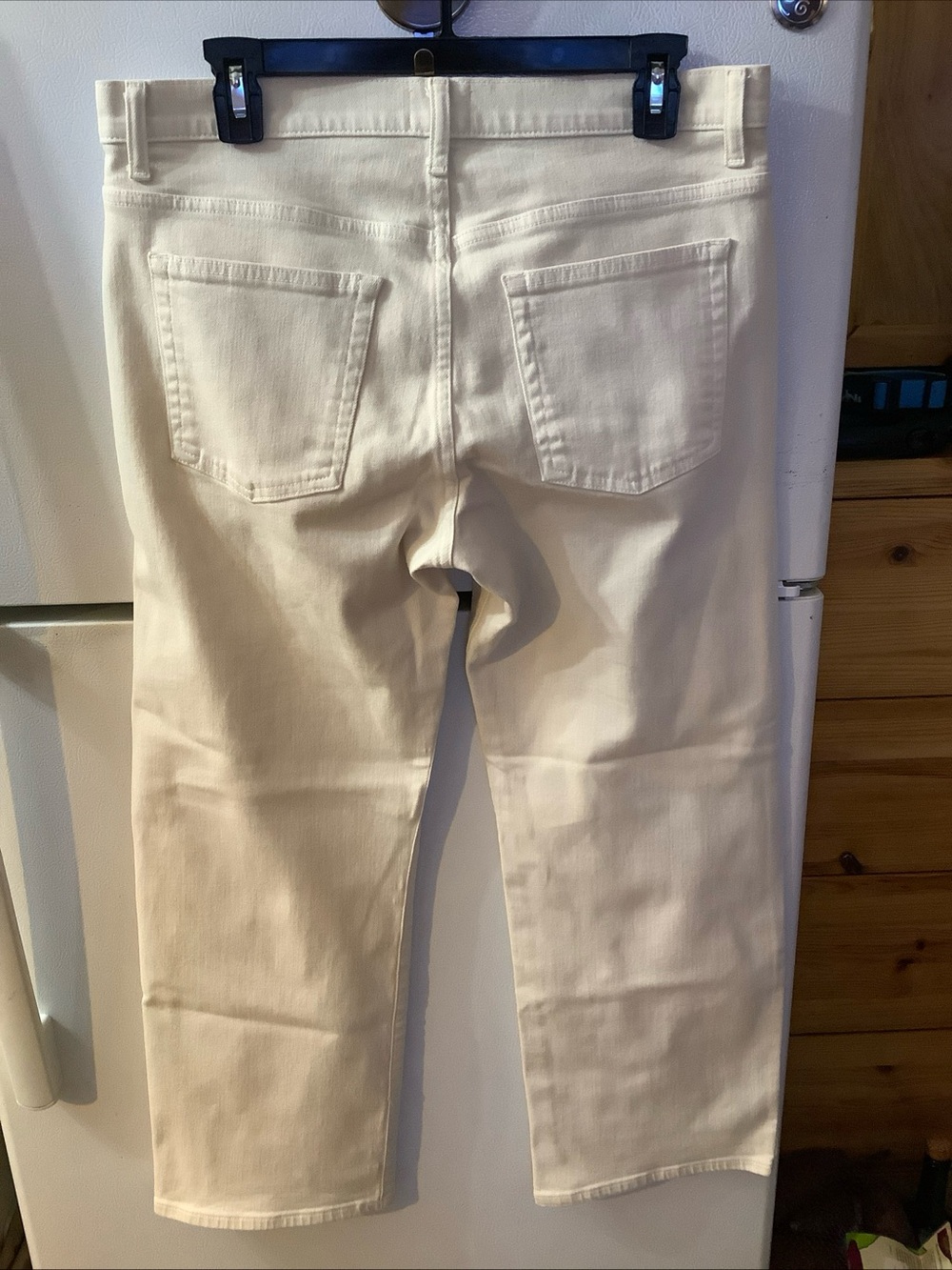 Khaite Wendell Cropped Wide Leg Jeans Size 30 Ivory Cream Denim Stretch - Picture 3 of 10